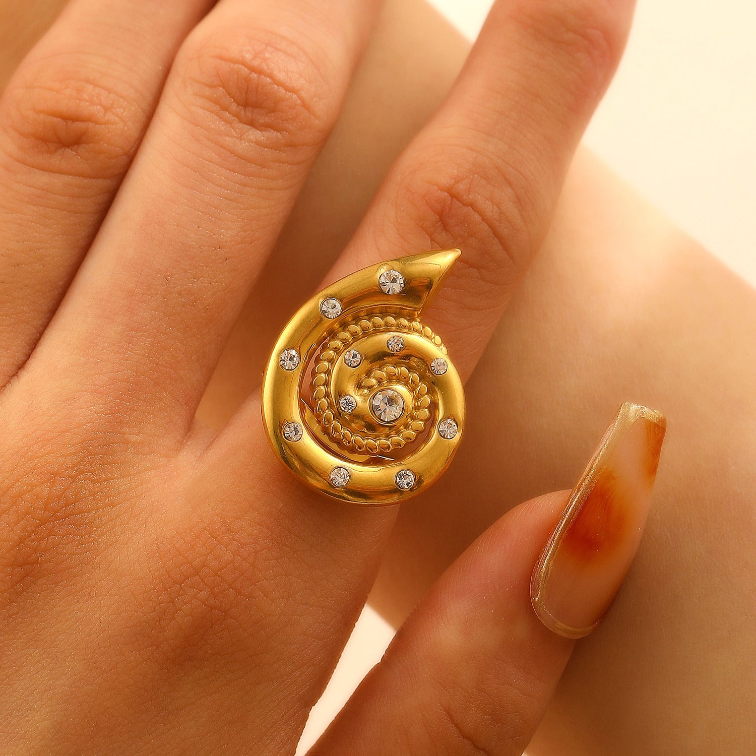 Wholesale Vintage glossy texture ring
